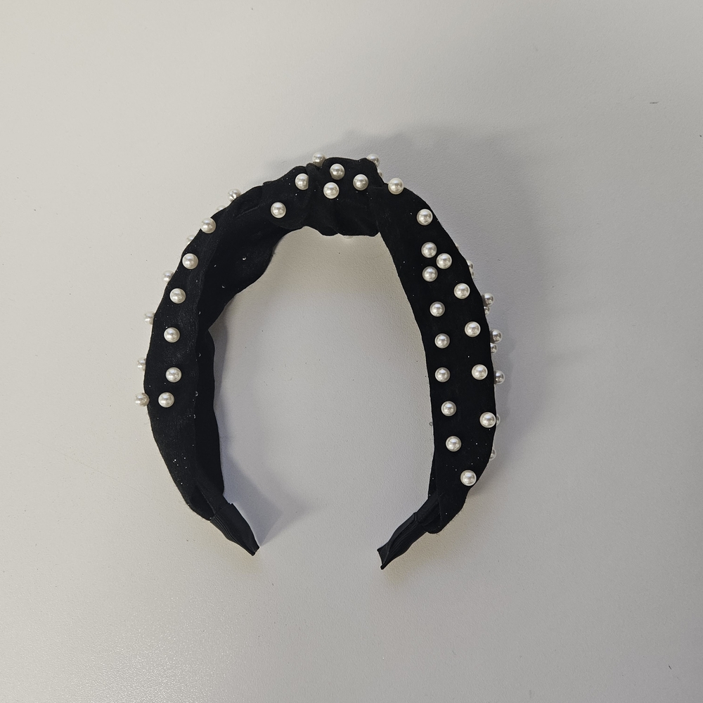 Elegant Black Pearl Headband